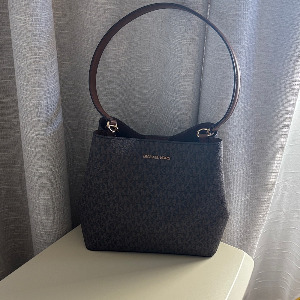 Michael Kors Dark Brown Monogram Shoulder Bag